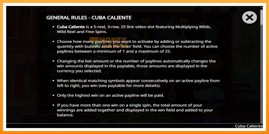 ลองสัมผัสเครื่องดูครับ Cuba Caliente, รูปภาพ 1: เล่นเพื่อเงิน