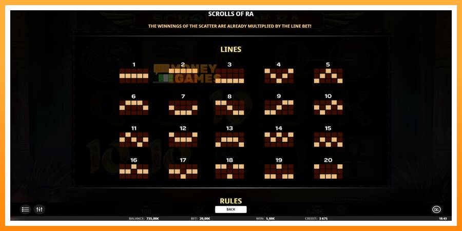 ลองสัมผัสเครื่องดูครับ Scrolls of RA, รูปภาพ 5: เล่นเพื่อเงิน