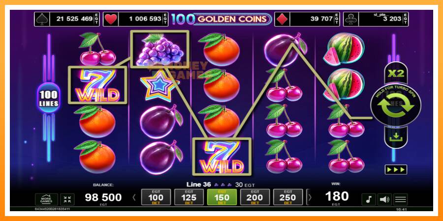 ลองสัมผัสเครื่องดูครับ 100 Golden Coins, รูปภาพ 3: เล่นเพื่อเงิน