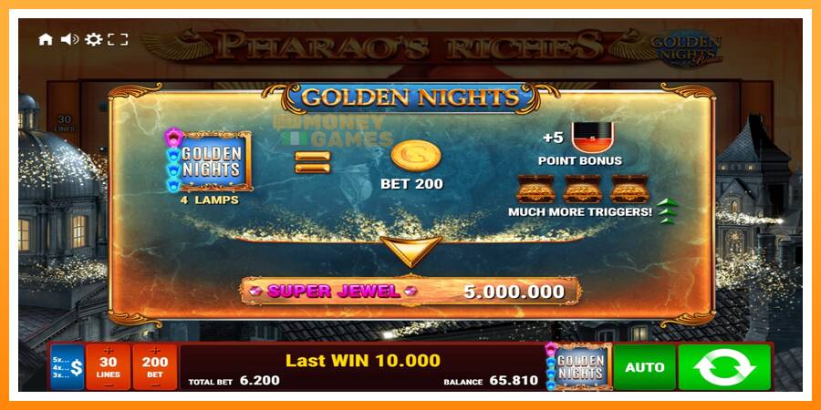 ลองสัมผัสเครื่องดูครับ Pharaos Riches Golden Nights, รูปภาพ 7: เล่นเพื่อเงิน