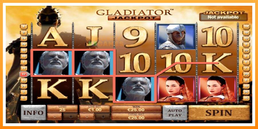 ลองสัมผัสเครื่องดูครับ Gladiator Jackpot, รูปภาพ 2: เล่นเพื่อเงิน