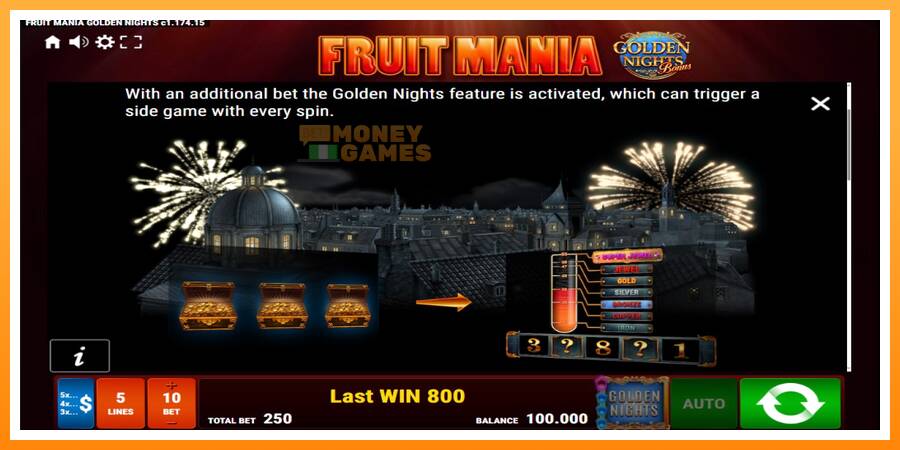 ลองสัมผัสเครื่องดูครับ Fruit Mania Golden Nights, รูปภาพ 5: เล่นเพื่อเงิน