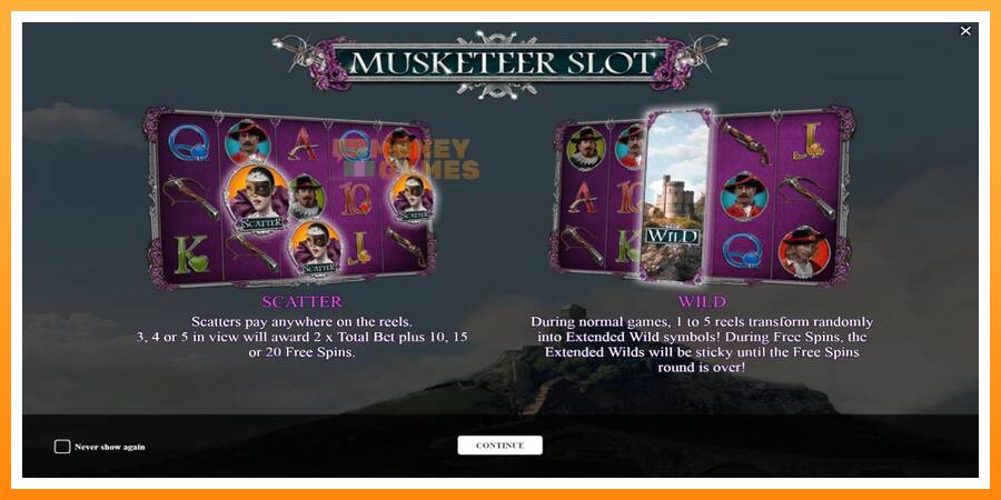 ลองสัมผัสเครื่องดูครับ Musketeer Slot, รูปภาพ 1: เล่นเพื่อเงิน