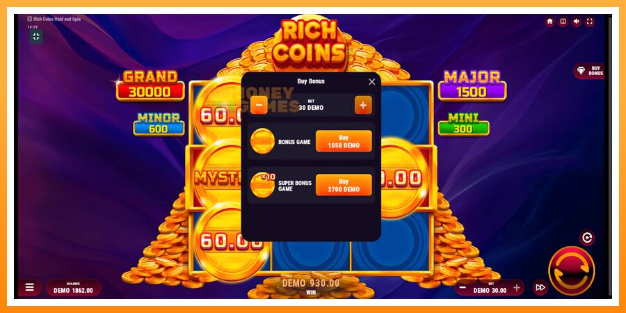 ลองสัมผัสเครื่องดูครับ Rich Coins Hold and Spin, รูปภาพ 7: เล่นเพื่อเงิน