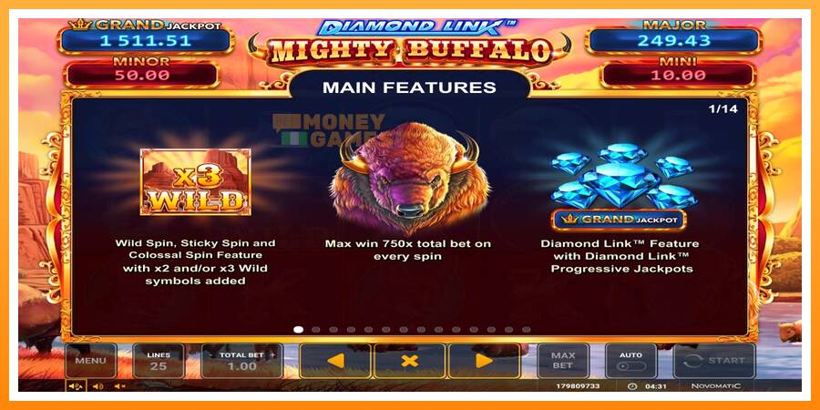 ลองสัมผัสเครื่องดูครับ Diamond Link Mighty Buffalo, รูปภาพ 3: เล่นเพื่อเงิน