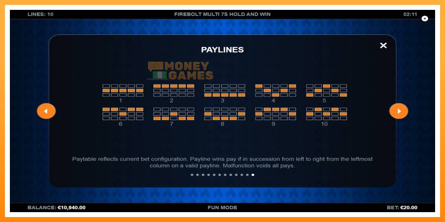 ลองสัมผัสเครื่องดูครับ Firebolt Multi 7s Hold and Win, รูปภาพ 7: เล่นเพื่อเงิน