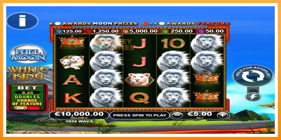 ลองสัมผัสเครื่องดูครับ Full Moon: White King PowerPlay Jackpot, รูปภาพ 1: เล่นเพื่อเงิน