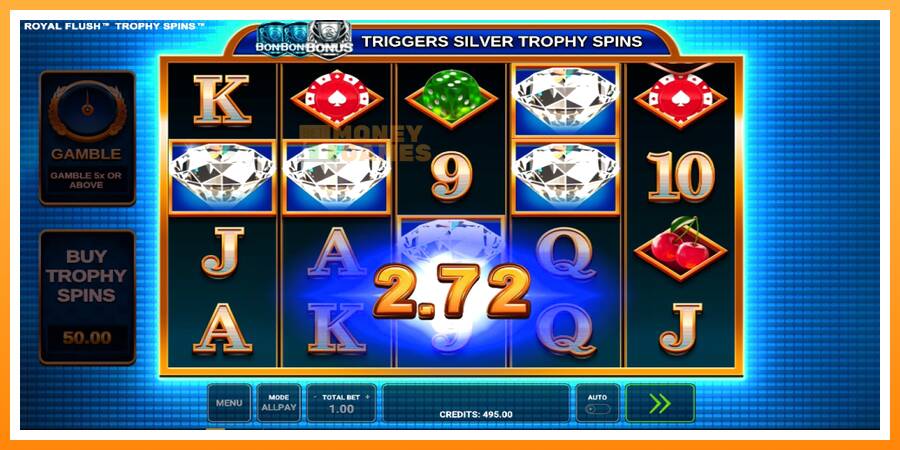 ลองสัมผัสเครื่องดูครับ Royal Flush Trophy Spins, รูปภาพ 2: เล่นเพื่อเงิน