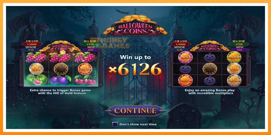 ลองสัมผัสเครื่องดูครับ Halloween Coins Hold and Spin, รูปภาพ 1: เล่นเพื่อเงิน