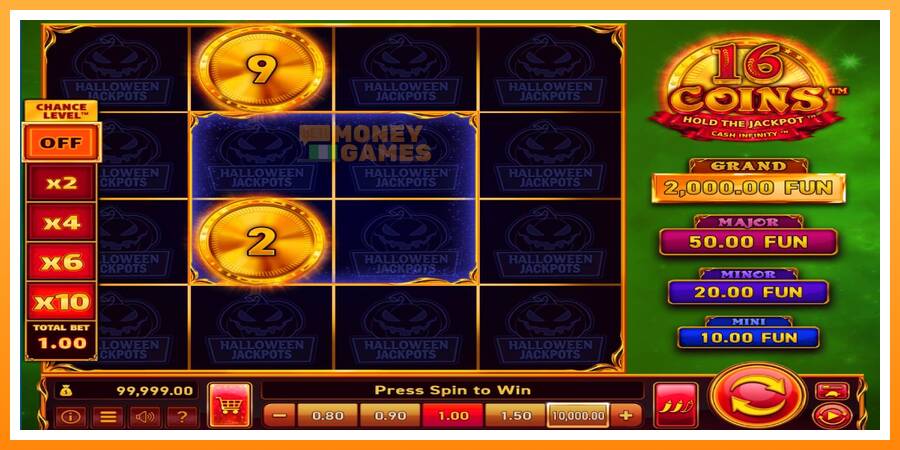 ลองสัมผัสเครื่องดูครับ 16 Coins Grand Gold Edition Halloween Jackpots, รูปภาพ 2: เล่นเพื่อเงิน