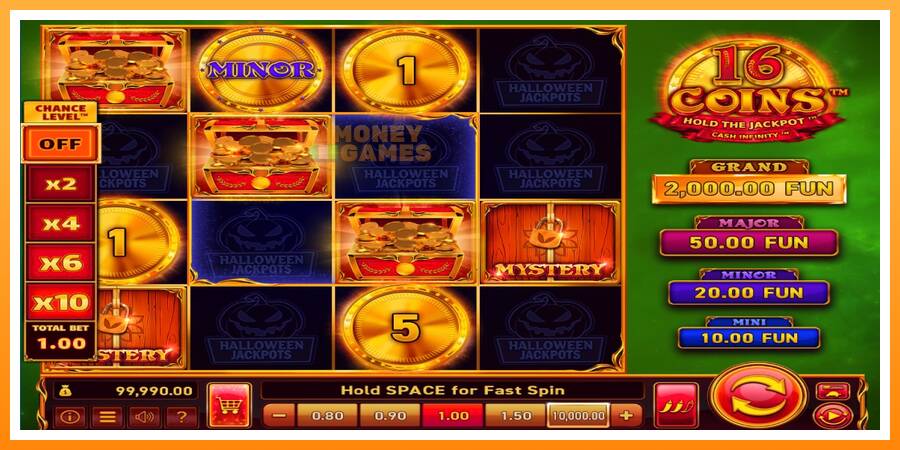 ลองสัมผัสเครื่องดูครับ 16 Coins Grand Gold Edition Halloween Jackpots, รูปภาพ 3: เล่นเพื่อเงิน