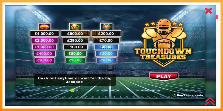 ลองสัมผัสเครื่องดูครับ Touchdown Treasures, รูปภาพ 1: เล่นเพื่อเงิน