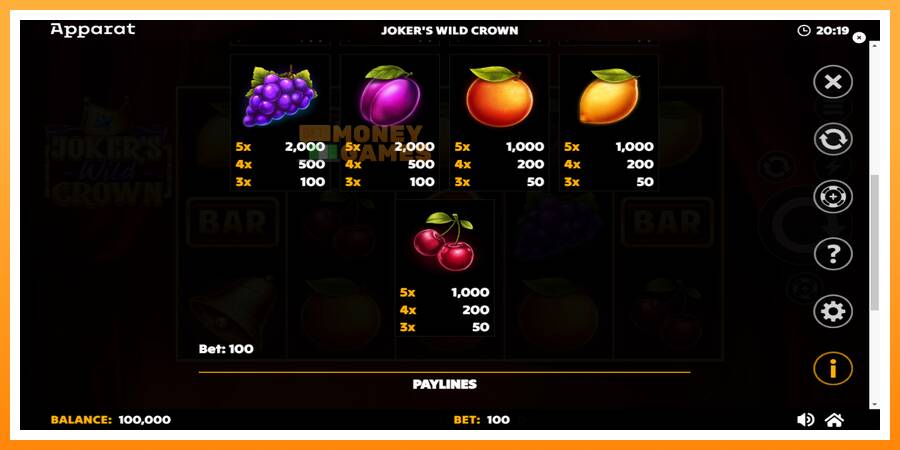 ลองสัมผัสเครื่องดูครับ Jokers Wild Crown Diamond Treasures, รูปภาพ 6: เล่นเพื่อเงิน