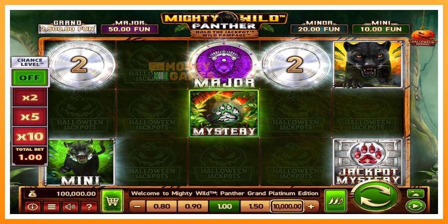 ลองสัมผัสเครื่องดูครับ Mighty Wild: Panther Grand Platinum Edition Halloween Jackpots, รูปภาพ 1: เล่นเพื่อเงิน