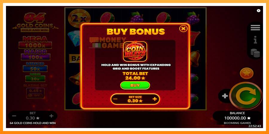 ลองสัมผัสเครื่องดูครับ 64 Gold Coins Hold and Win, รูปภาพ 5: เล่นเพื่อเงิน