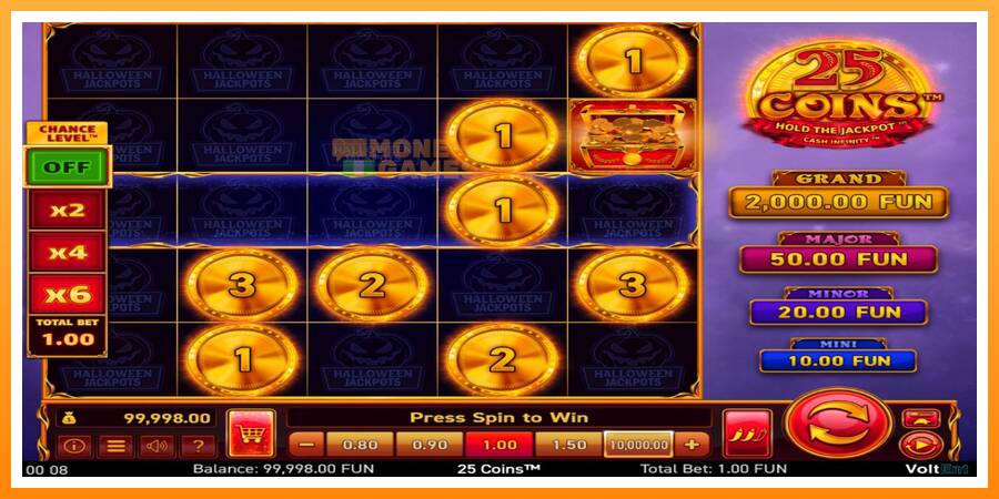 ลองสัมผัสเครื่องดูครับ 25 Coins Halloween Jackpots, รูปภาพ 2: เล่นเพื่อเงิน