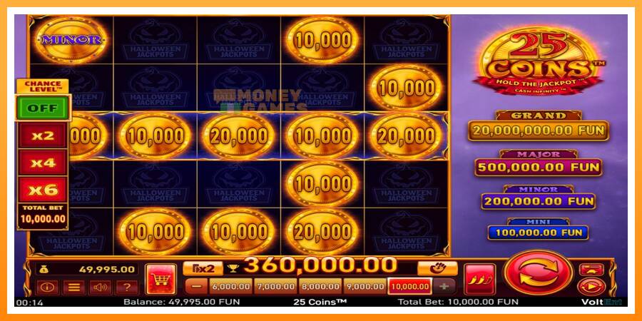 ลองสัมผัสเครื่องดูครับ 25 Coins Halloween Jackpots, รูปภาพ 3: เล่นเพื่อเงิน