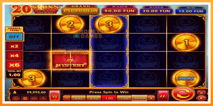 ลองสัมผัสเครื่องดูครับ 20 Coins Halloween Jackpots, รูปภาพ 2: เล่นเพื่อเงิน