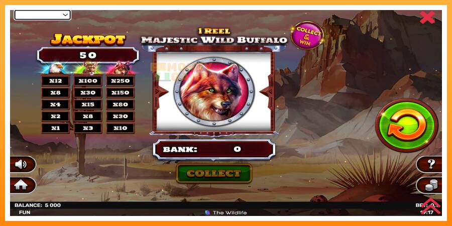 ลองสัมผัสเครื่องดูครับ 1 Reel Majestic Wild Buffalo, รูปภาพ 2: เล่นเพื่อเงิน