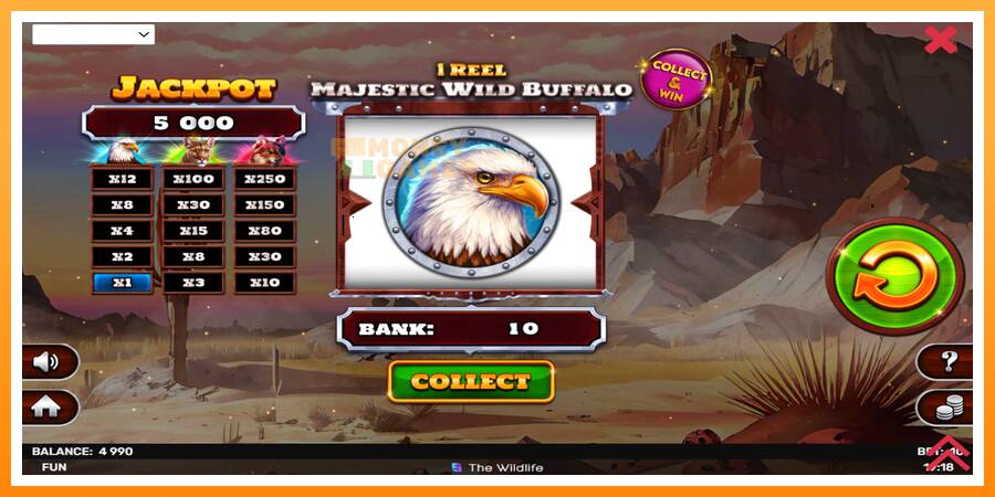 ลองสัมผัสเครื่องดูครับ 1 Reel Majestic Wild Buffalo, รูปภาพ 3: เล่นเพื่อเงิน