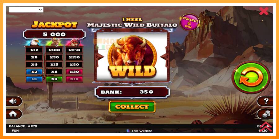 ลองสัมผัสเครื่องดูครับ 1 Reel Majestic Wild Buffalo, รูปภาพ 4: เล่นเพื่อเงิน