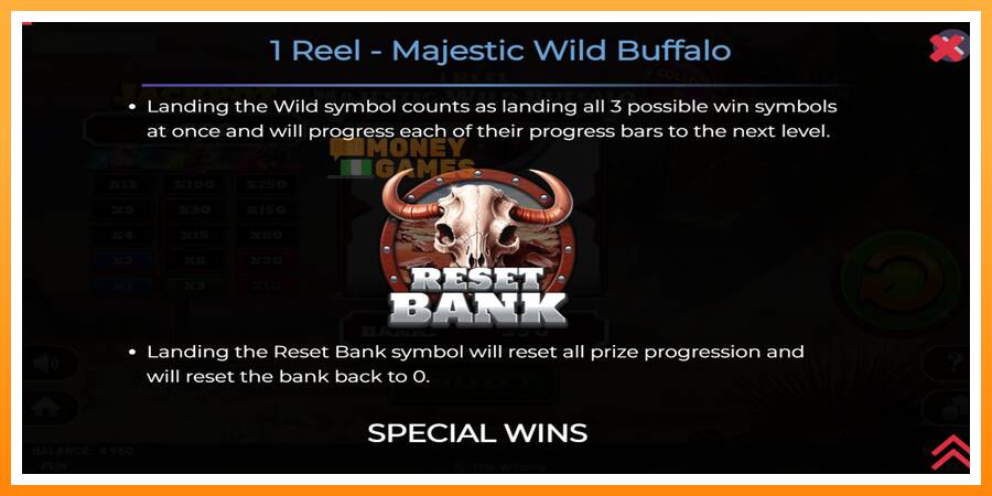 ลองสัมผัสเครื่องดูครับ 1 Reel Majestic Wild Buffalo, รูปภาพ 7: เล่นเพื่อเงิน