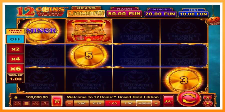 ลองสัมผัสเครื่องดูครับ 12 Coins Grand Gold Edition Halloween Jackpots, รูปภาพ 1: เล่นเพื่อเงิน