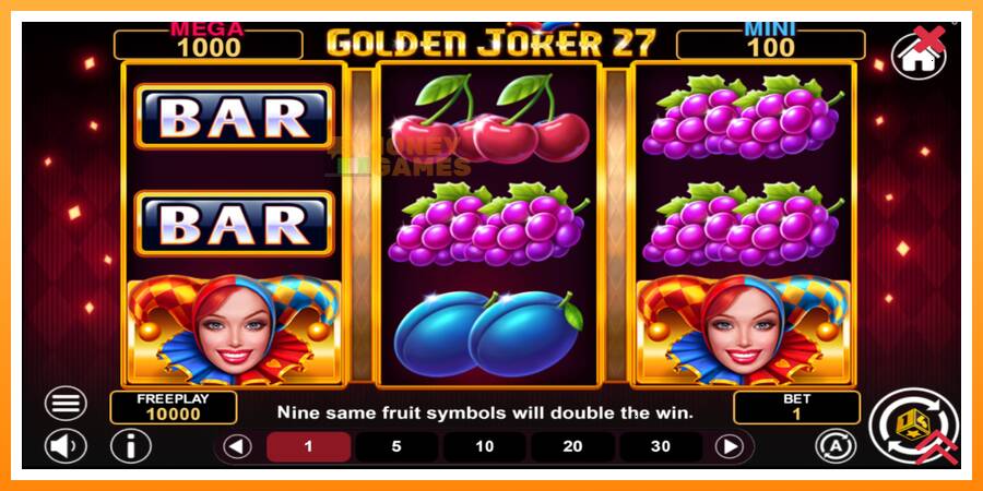 ลองสัมผัสเครื่องดูครับ Golden Joker 27 Hold & Win, รูปภาพ 2: เล่นเพื่อเงิน