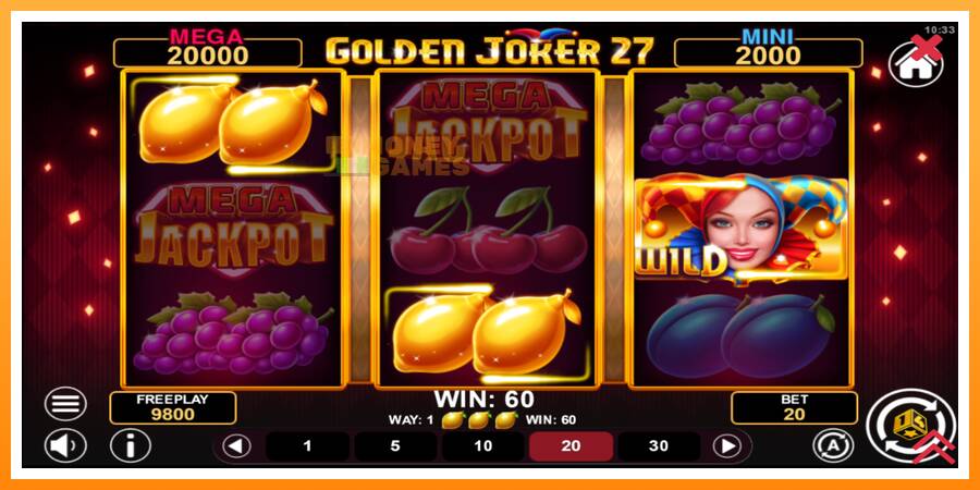 ลองสัมผัสเครื่องดูครับ Golden Joker 27 Hold & Win, รูปภาพ 3: เล่นเพื่อเงิน