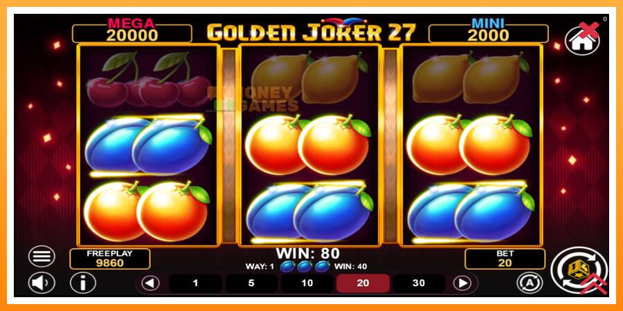 ลองสัมผัสเครื่องดูครับ Golden Joker 27 Hold & Win, รูปภาพ 4: เล่นเพื่อเงิน