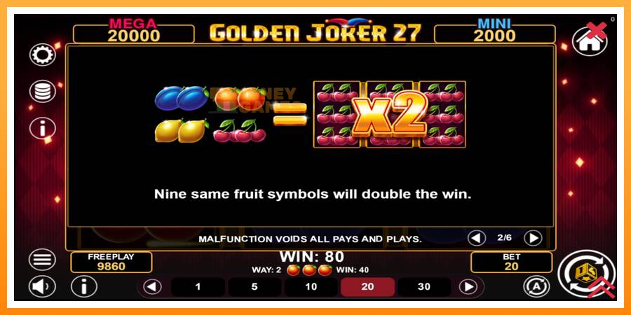 ลองสัมผัสเครื่องดูครับ Golden Joker 27 Hold & Win, รูปภาพ 6: เล่นเพื่อเงิน