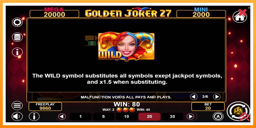 ลองสัมผัสเครื่องดูครับ Golden Joker 27 Hold & Win, รูปภาพ 7: เล่นเพื่อเงิน