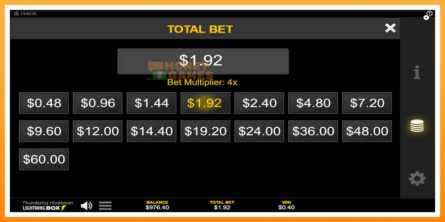 ลองสัมผัสเครื่องดูครับ Thundering Horseman, รูปภาพ 7: เล่นเพื่อเงิน