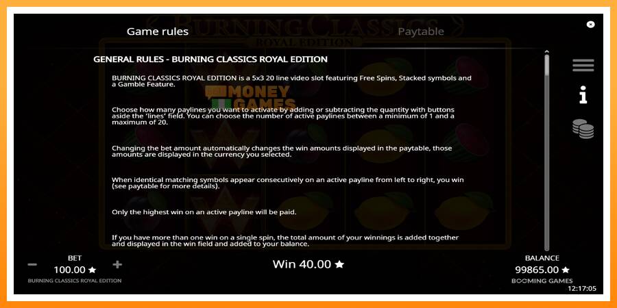 ลองสัมผัสเครื่องดูครับ Burning Classics Royal Edition, รูปภาพ 6: เล่นเพื่อเงิน