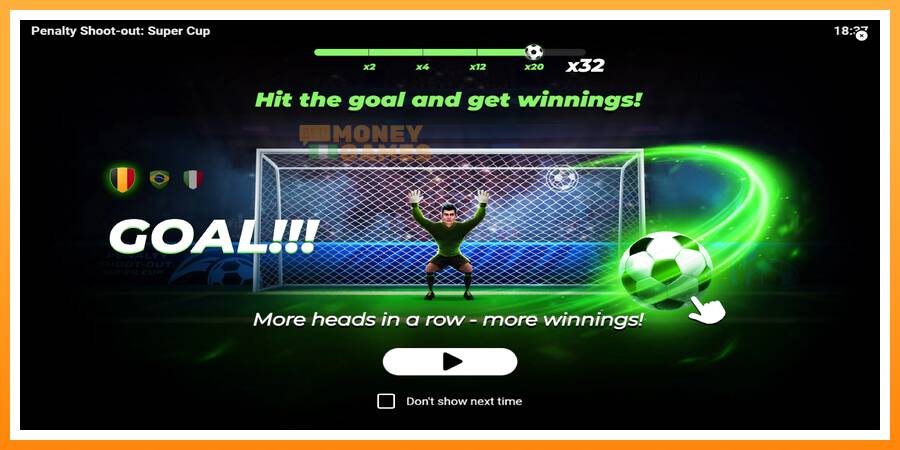 ลองสัมผัสเครื่องดูครับ Penalty Shoot-Out: Super Cup, รูปภาพ 1: เล่นเพื่อเงิน