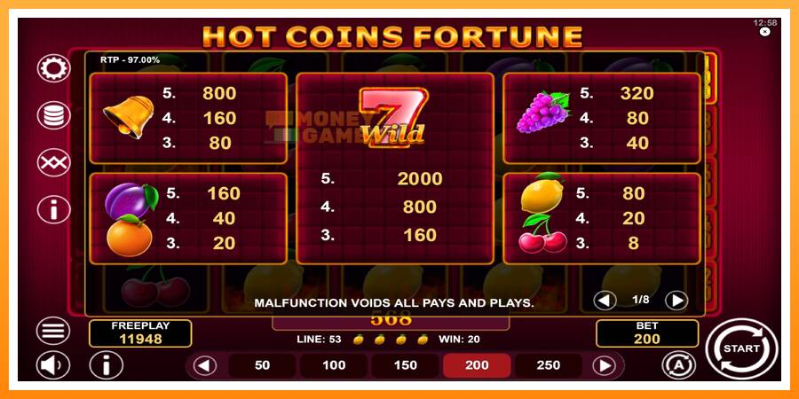 ลองสัมผัสเครื่องดูครับ Hot Coins Fortune, รูปภาพ 5: เล่นเพื่อเงิน