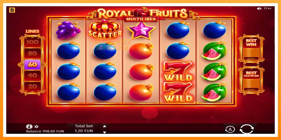 ลองสัมผัสเครื่องดูครับ Royal Fruits Multilines, รูปภาพ 2: เล่นเพื่อเงิน