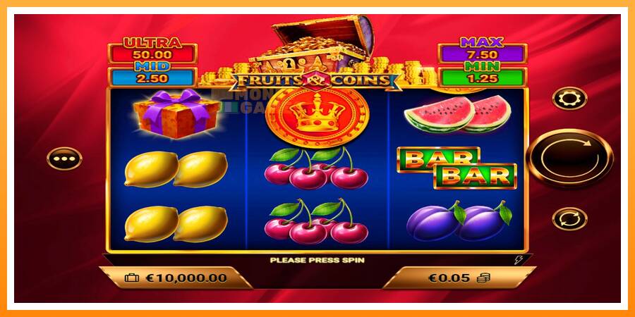 ลองสัมผัสเครื่องดูครับ Fruits & Coins, รูปภาพ 1: เล่นเพื่อเงิน