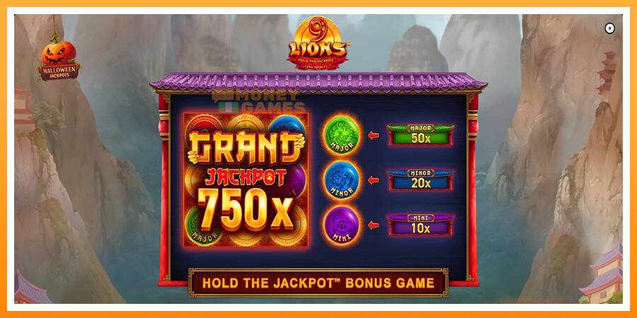 ลองสัมผัสเครื่องดูครับ 9 Lions Halloween Jackpots, รูปภาพ 1: เล่นเพื่อเงิน