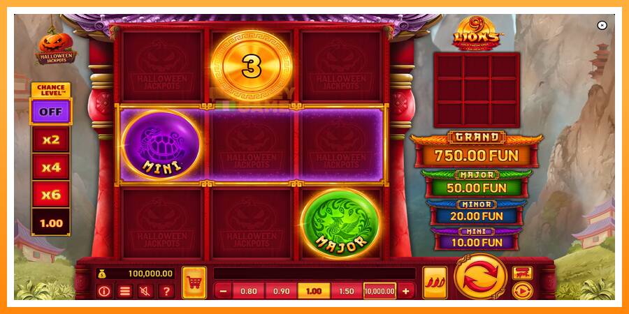 ลองสัมผัสเครื่องดูครับ 9 Lions Halloween Jackpots, รูปภาพ 2: เล่นเพื่อเงิน