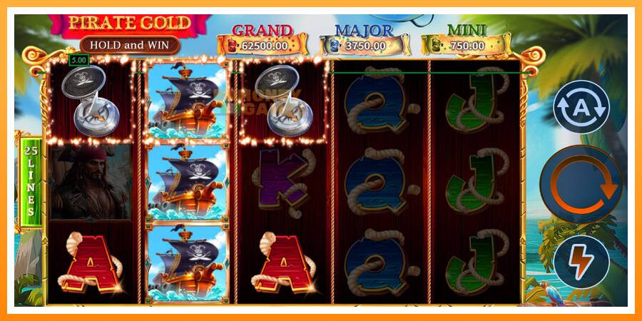 ลองสัมผัสเครื่องดูครับ Pirate Gold Hold and Win, รูปภาพ 3: เล่นเพื่อเงิน