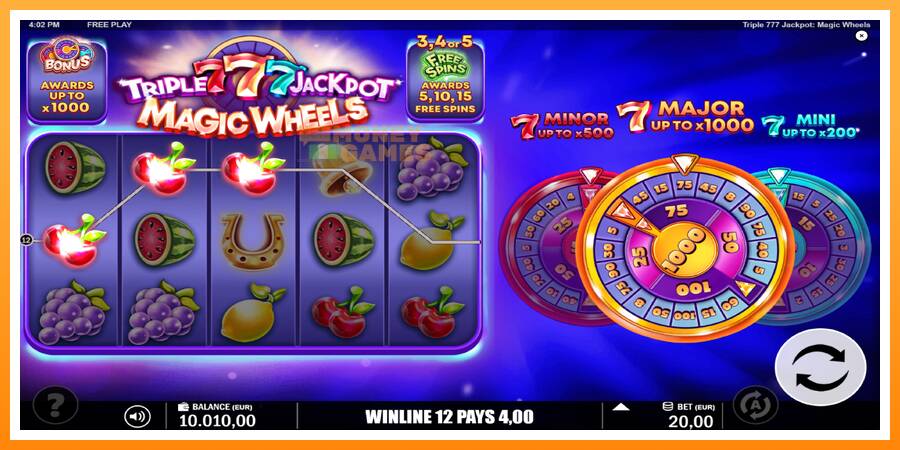 ลองสัมผัสเครื่องดูครับ Triple 777 Jackpot Magic Wheels, รูปภาพ 4: เล่นเพื่อเงิน