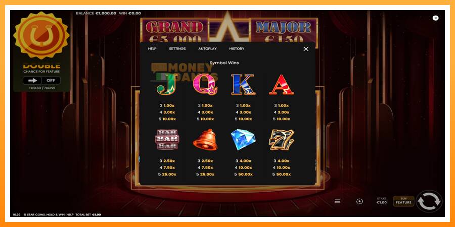 ลองสัมผัสเครื่องดูครับ 5 Star Coins: Hold & Win, รูปภาพ 5: เล่นเพื่อเงิน