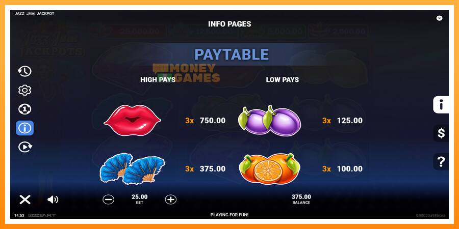 ลองสัมผัสเครื่องดูครับ Jazz Jam Jackpots, รูปภาพ 6: เล่นเพื่อเงิน