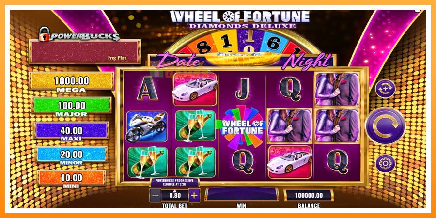 ลองสัมผัสเครื่องดูครับ PowerBucks Wheel of Fortune Diamonds Deluxe Date Night, รูปภาพ 2: เล่นเพื่อเงิน