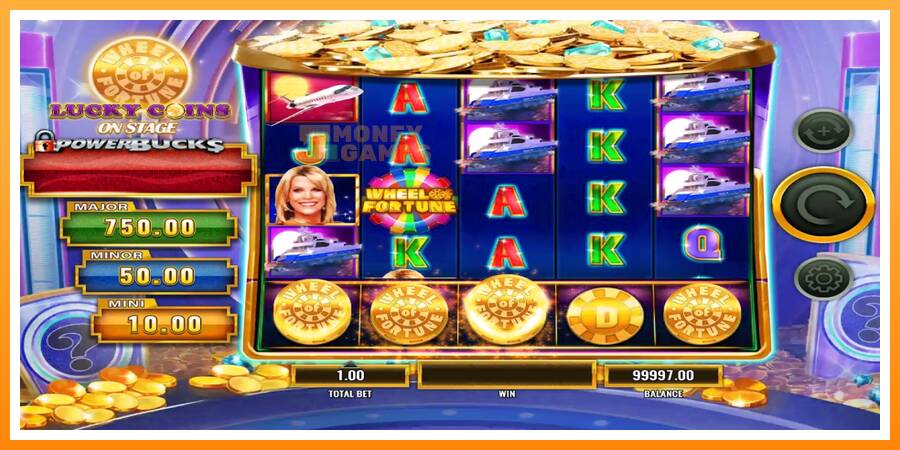 ลองสัมผัสเครื่องดูครับ PowerBucks Wheel of Fortune Lucky Coins On Stage, รูปภาพ 2: เล่นเพื่อเงิน