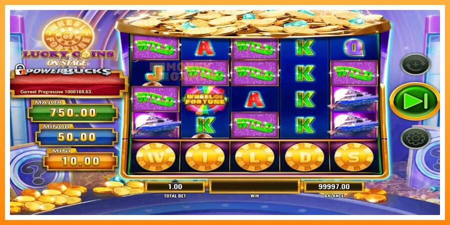 ลองสัมผัสเครื่องดูครับ PowerBucks Wheel of Fortune Lucky Coins On Stage, รูปภาพ 3: เล่นเพื่อเงิน