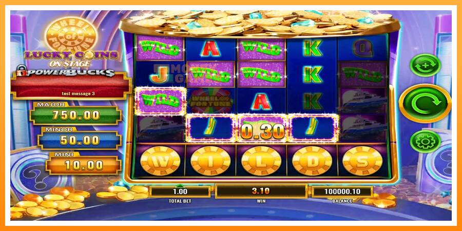 ลองสัมผัสเครื่องดูครับ PowerBucks Wheel of Fortune Lucky Coins On Stage, รูปภาพ 4: เล่นเพื่อเงิน