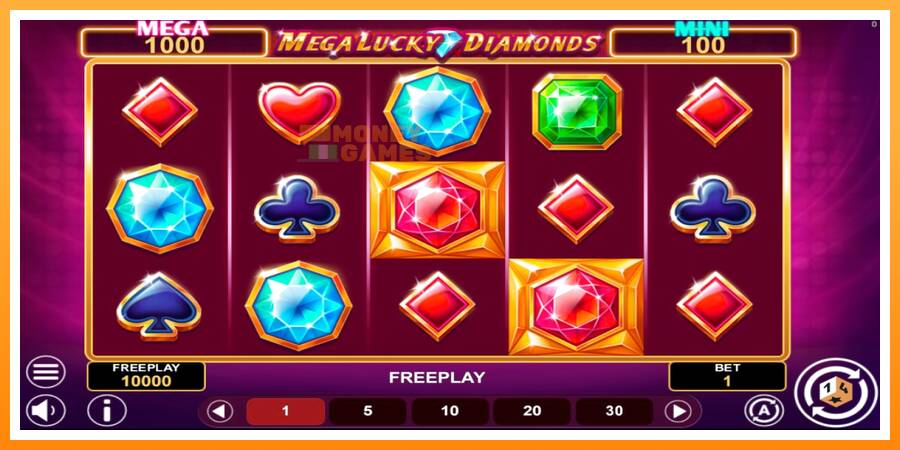 ลองสัมผัสเครื่องดูครับ Mega Lucky Diamonds Hold & Win, รูปภาพ 1: เล่นเพื่อเงิน