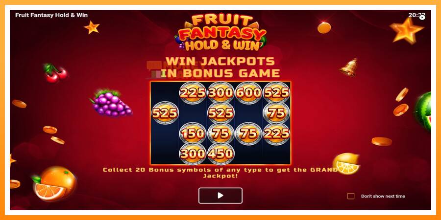 ลองสัมผัสเครื่องดูครับ Fruit Fantasy Hold & Win, รูปภาพ 1: เล่นเพื่อเงิน